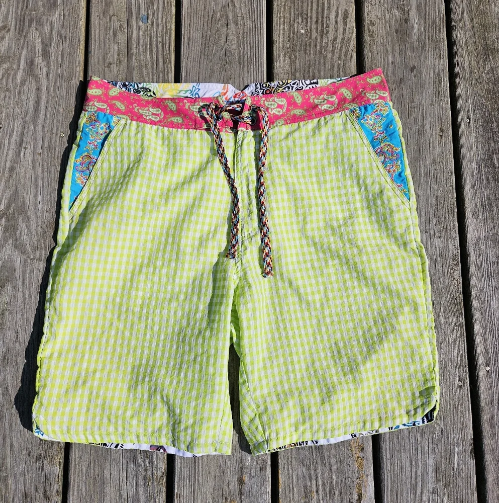 Robert Graham Green Checkered Paisley Bathingsuit - size 34